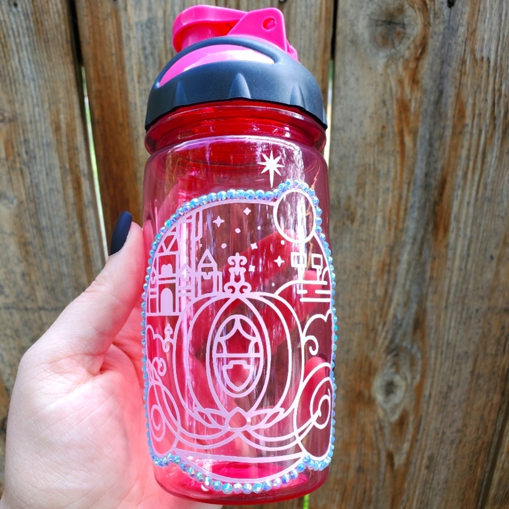 Kids water bottle customized pink